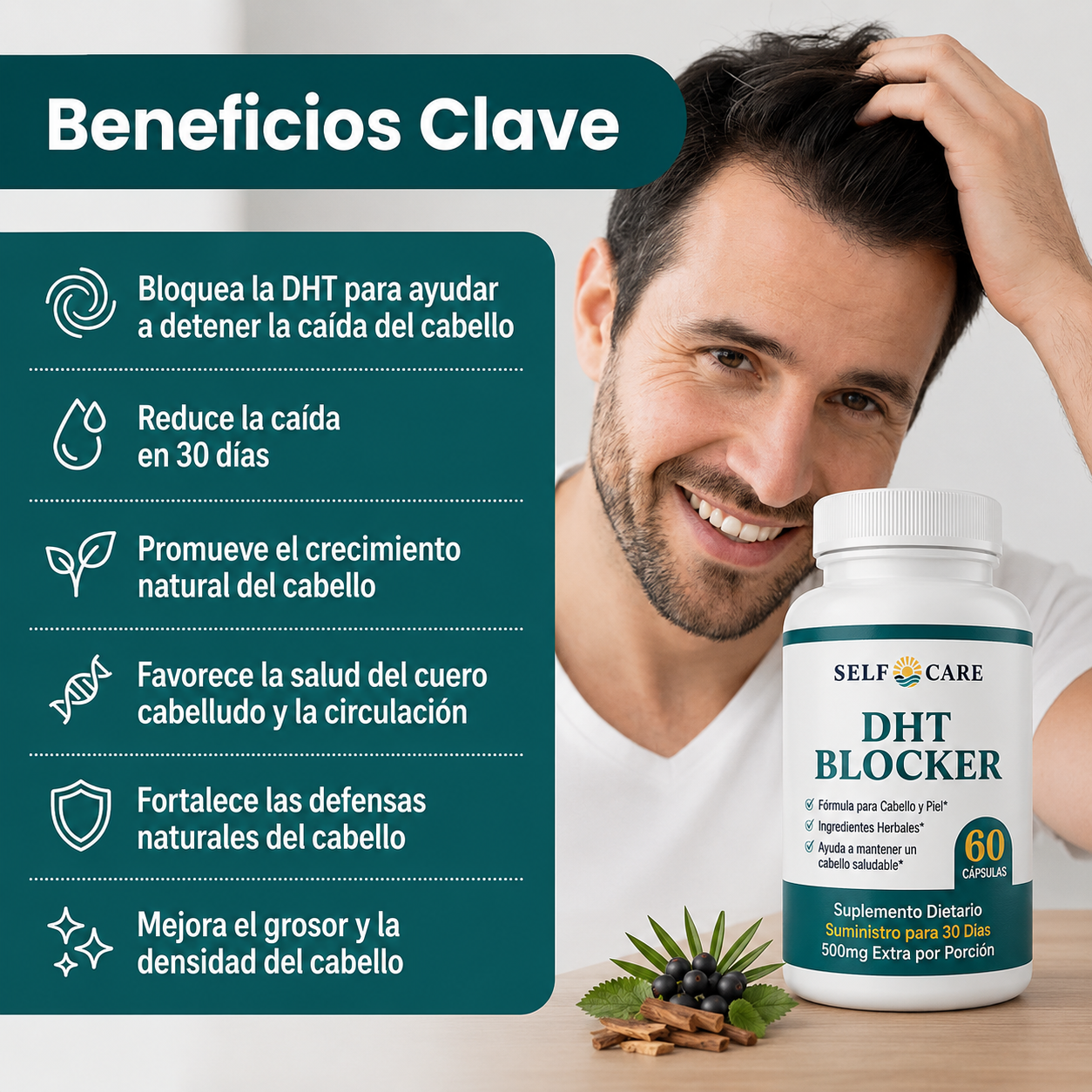 SELF CARE DHT BLOCKER | Menos caída. Más crecimiento. Cabello más fuerte.